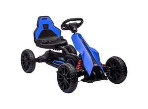 4255633540560 - Go Kart mit verstellbarem Sitz blau 100L x 58B x 585H cm gokart kinderfahrzeug mit verstellbarem sitz tretfahrzeug tretauto