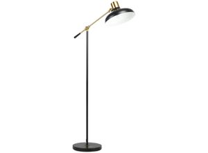 4255633540720 - Homcom - Stehlampe Höhenverstellbarer Standlampe 40 w schwenkbar Stehleuchte Bogenlampe Leselampe mit E27 Sockel für Wohnzimmer Schwarz exkl