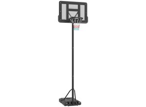 4255633541086 - SPORTNOW Basketballständer mit integrierten Rädern und Höhenverstellung schwarz 90L x 60B x 370H cm