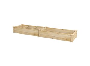 4255633544780 - Erhöhtes Pflanzenbeet mit 2 Fächern natur 237L x 60B x 25H cm