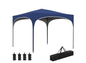 4255633544889 - Pavillon mit Tragetasche und Wasserablauflöchern blau 295L x 295B x 255H cm