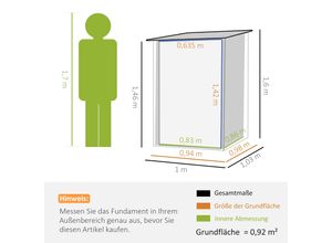 4255633546531 - Gerätehaus mit geneigtem Dach für leichteren Wasserabfluss braun 100B x 103T x 160H cm