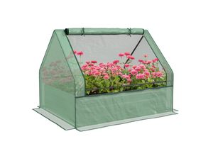 4255633547163 - Mini Gewächshaus mit Gartenbeet grün 125L x 95B x 92H cm