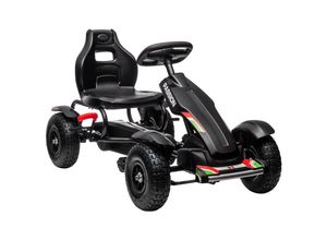 4255633547842 - Go-Kart mit verstellbarem Sitz und Handbremse schwarz 121L x 58B x 61H cm