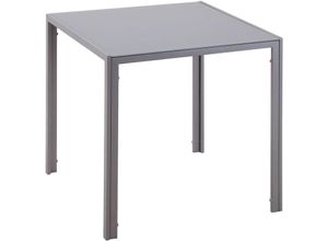 4255633548092 - Homcom - Esstisch Küchentisch Glastisch Quadratischer Tisch Glasplatte kompaktes Design Grau - Grau