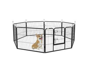 4255633548825 - Welpenauslauf mit 8 Elementteilen schwarz (Farbe schwarz)