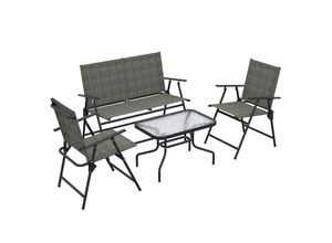 4255633550118 - Gartenmöbel-Set für 4 Personen braun 108L x 62B x 85H cm