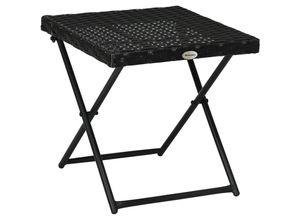 4255633550170 - Polyrattan Balkontisch klappbar Stahlrahmen pflegeleicht 40x40x40 cm Schwarz - Schwarz