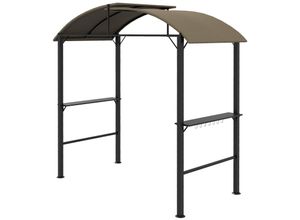 4255633550378 - Grillpavillon mit Ablagefläche und Aufhängehaken braun 233L x 110B x 235H cm