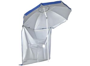 4255633550644 - Strandschirm mit seitlichem Vorhang und Tragetasche blau Ø191 x 211H cm