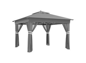 4255633551894 - Pavillon mit LED-Leuchten grau 336L x 336B x 270H cm