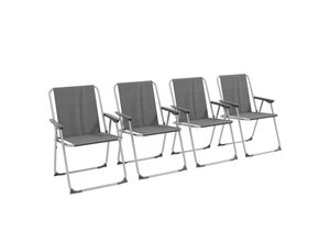 4255633552174 - Campingklappstuhl im 4er Set grau 53L x 54B x 76H cm