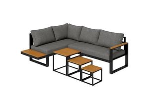 4255633552358 - Sitzgruppe 5tlg Gartenmöbel-Set Gartengarnitur mit Ecksofa Doppelsofa 