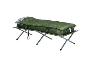 4255633553218 - Campingbett-Set inklusive Matratze Schlafsack und Kopfkissen grün 193L x 86B x 43 63H cm