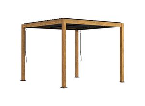 4255633554048 - Pergola mit 2 individuell einstellbaren Lamellendachbereichen natur 297L x 297B x 228Hcm