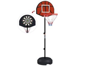 4255633554154 - SPORTNOW Basketballständer Magnet-Dartscheibe Basketballkorb mit Ständer