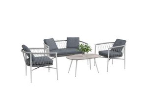 4255633554239 - 4 tlg Rattan Gartenmöbel-Set mit Kissen Schaukelfunktion für Garten