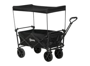 4255633554710 - Bollerwagen mit Sonnendach schwarz 97L x 52B x 105H cm