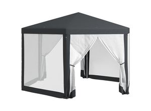 4255633555090 - Pavillon mit Moskitonetz und 6 Entwässerungslöcher im Dach grau 394L x 394B x 250H cm