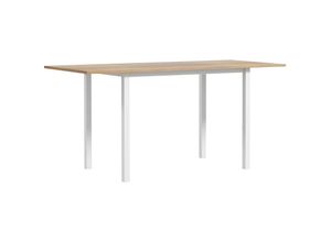 4255633557285 - Homcom - Esstisch erweiterbarer Küchentisch Esszimmertisch für 6 Personen Wohnzimmertisch für Esszimmer Küche Stahl Braun 110-160 x 70 x 76 cm