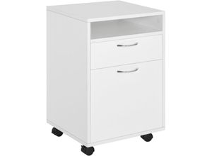 4255633558367 - Rollcontainer Aktenschrank mit Ablage Bürocontainer mit Schublade Büroschrank Aufbewahrung Container für Büro Arbeitszimmer Weiß 40 x 35 x 60