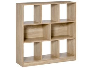 4255633558473 - Homcom - Bücherregal 3-stöckige Aufbewahrungsregal Büroregal Display Regal für Home-Office Wohnzimmer Natur 975 x 30 x 100 cm