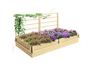 4255633559111 - Gartenbeet mit Rankhilfe und erhöhtem Zaunnetz natur 183L x 985B x 95H cm