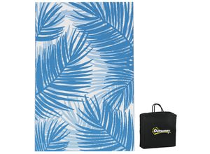 4255633559258 - Strandmatte mit Wendedesign und Transporttasche blau 182L x 274B x 03H cm