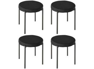 4255633559555 - Homcom - 4er-Set Esszimmerhocker Stapelbar Esszimmerstühle Küchenstuhl mit gepolstertem Sitz Samtoptik Sitzhocker Samt für Küche Esszimmer Metall