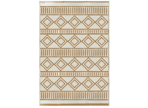 4255633559630 - Campingteppich mit Wendedesign und Transporttasche cremeweiß beige 121L x 182B x 03H cm