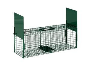 4255633564290 - Lebendfalle Marderfalle Tierfalle mit Doppeltür Griff Stahl Dunkelgrün 4255633564290 - Lebendfalle Marderfalle Tierfalle mit Doppeltür Griff Stahl Dunkelgrün