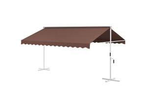 4255633564771 - Standmarkise 45 x 34m Gartenmarkise mit Handkurbel für Garten Kaffee