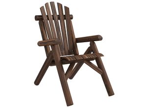 4255633564795 - Adirondack Gartenstuhl Holzstuhl Hochlehner Relaxstuhl Tannenholz Braun