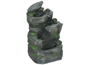 4255633565211 - Gartenbrunnen mit LED-Beleuchtung grau 34L x 28B x 57H cm 4255633565211 - Gartenbrunnen mit LED-Beleuchtung grau 34L x 28B x 57H cm