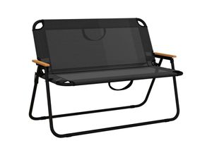 4255633565372 - Gartenbank Sitzbank Klappbare 2-Sitzer Campingbank bis 220 kg belastbar Schwarz Mesh 108 x 65 x 73 cm - Schwarz