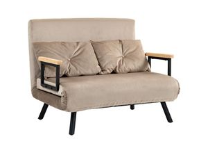 4255633565853 - Homcom - Schlafsofa Klappbett mit Bettfunktion Relaxsessel mit Rückenkissen Polstersofa mit Verstellbarer Rückenlehne Samtoptik 102 x 73 x 81