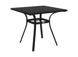 4255633566034 - Outdoor Tisch für 4 Personen Stahlgestell 80L x 80B x 72H cm Schwarz - Schwarz