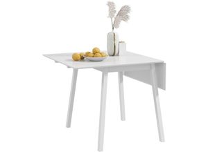 4255633567314 - Esstisch Klapptisch Küchentisch 2 aufklappbare Flächen 110 x 86 x 75 cm Weiß - Weiß