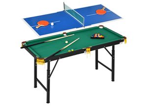 4255633567833 - SPORTNOW Multispieltisch mit Billiard und Tischtennis Spielfeld bunt 140L x 63B x 60-80H cm