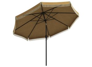 4255633568304 - Sonnenschirm Terrassenschirm neigbarer Strandschirm für Garten Khaki