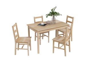 4255633568618 - Homcom - 5-tlg Essgruppe Esstisch mit 4 Stühlen Esszimmergruppe platzsparend Rechteckig Esstisch-Set für Küche Esszimmer Wohnzimmer