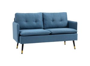 4255633569288 - Zweisitzer Sofa mit Rücken- und Sitzkissen grau 139L x 68B x 80H cm