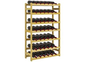 4255633569981 - Homcom - Weinregal Flaschenregal für 42 Weinflaschen mit 7 Ebenen Standregal aus Holz Weinhalter mit Kippschutz für Küche Natur 63 x 25 x 102 cm