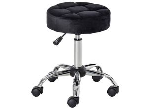 4255633570253 - Salonstuhl Höhenverstellhocker Salon Hocker Samt-Gewebe Schwarz