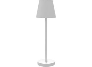 4255633571076 - Homcom - Tischlampe Aufladbare usb Tischleuchte mit 3 Lichtfarben Tragbare usb Nachttischlampe mit Touch-Schalter für Wohnzimmer Metall Weiß