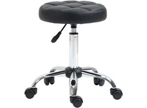 4255633571588 - Homcom - Vinsetto Rollhocker Höhenverstellbarer Arbeitshocker Drehbarer Salon Hocker für Büro Massage Kunstleder Schwarz Ø355 x 51-67 cm