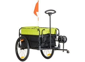 4255633572004 - 2-in-1 Fahrradanhänger Lastenanhänger 40 kg Belastbarkeit Schwarz+Gelb