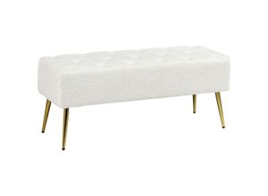 4255633573049 - Sitzbank Polsterbank mit Lammwolle-Optik Knopfheftung für Schlafzimmer