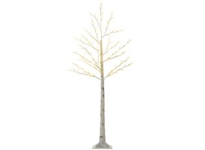 4255633577580 - 150 cm Lichterbaum Birkenbaum mit 120 Warmweiß 3 Helligkeitsstufen LED