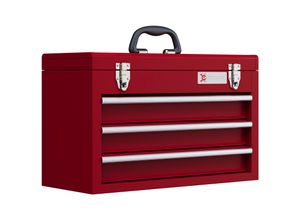 4255633578525 - Werkzeugkiste mit 3 Schubladen schwarz rot 51L x 22B x 32H cm